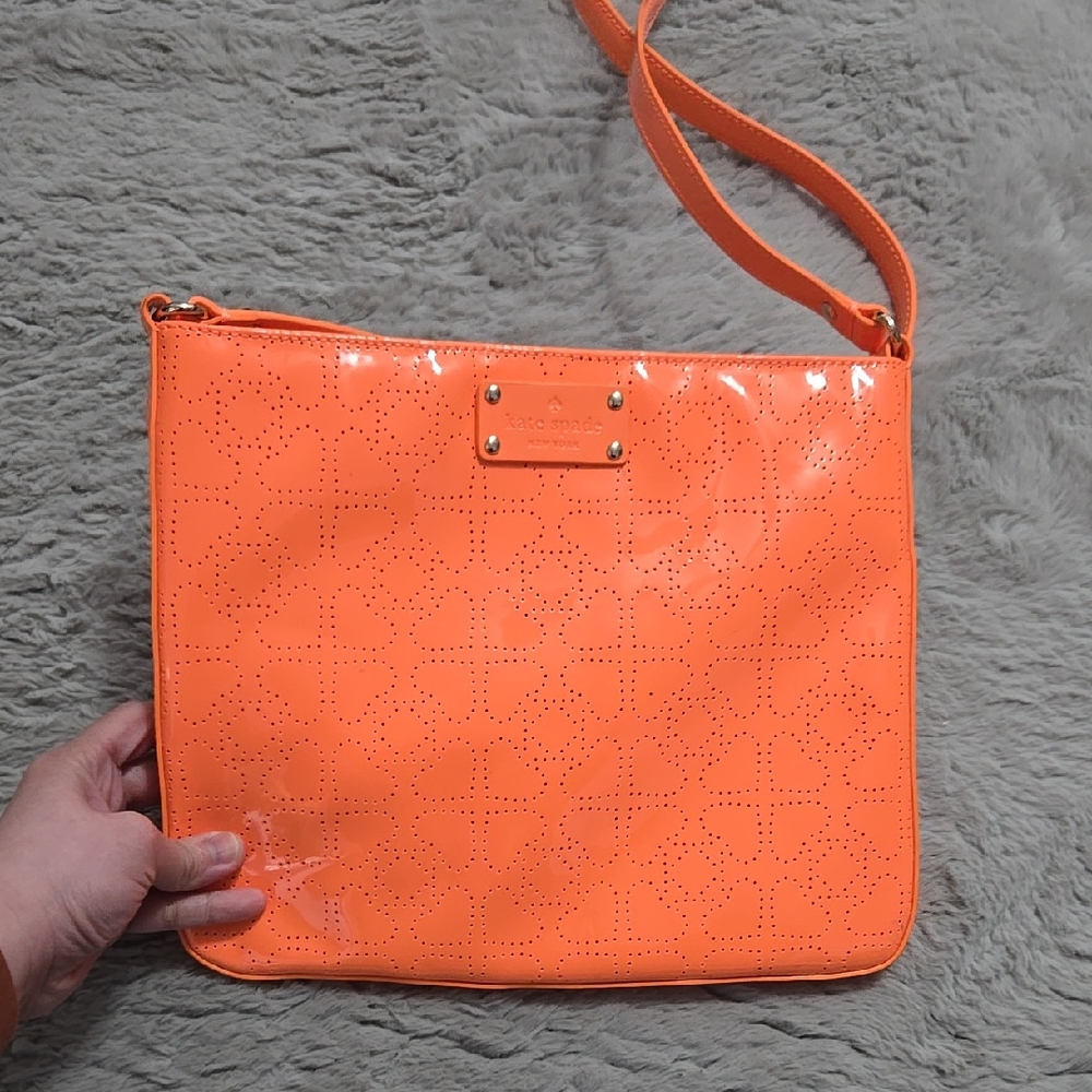Kate Spade neon orange patent crossbody Bag